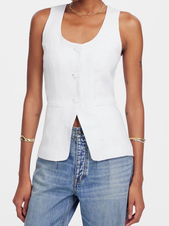 Madewell Tops - NWT Madewell Linen Scoop Neck Cutaway Vest